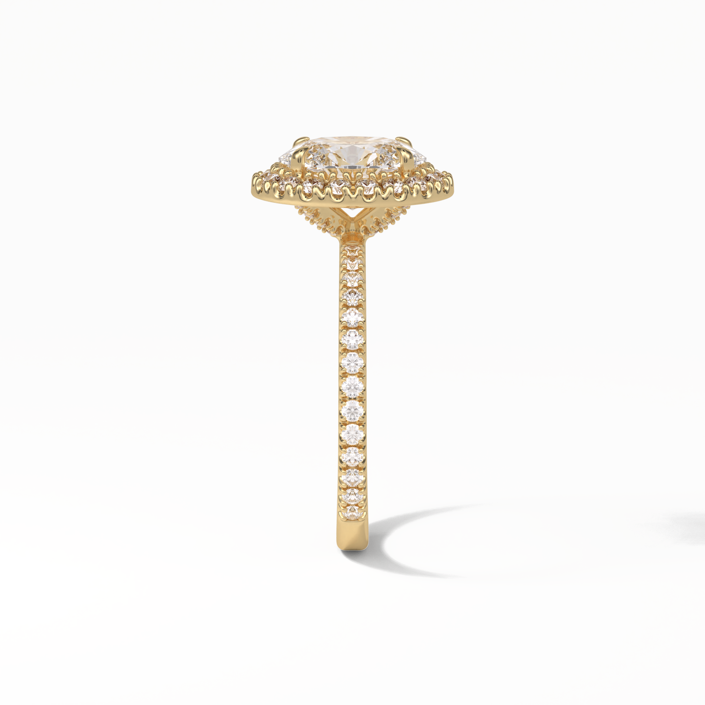 Oval Halo & Pave Lab Grown Diamond Engagement Ring