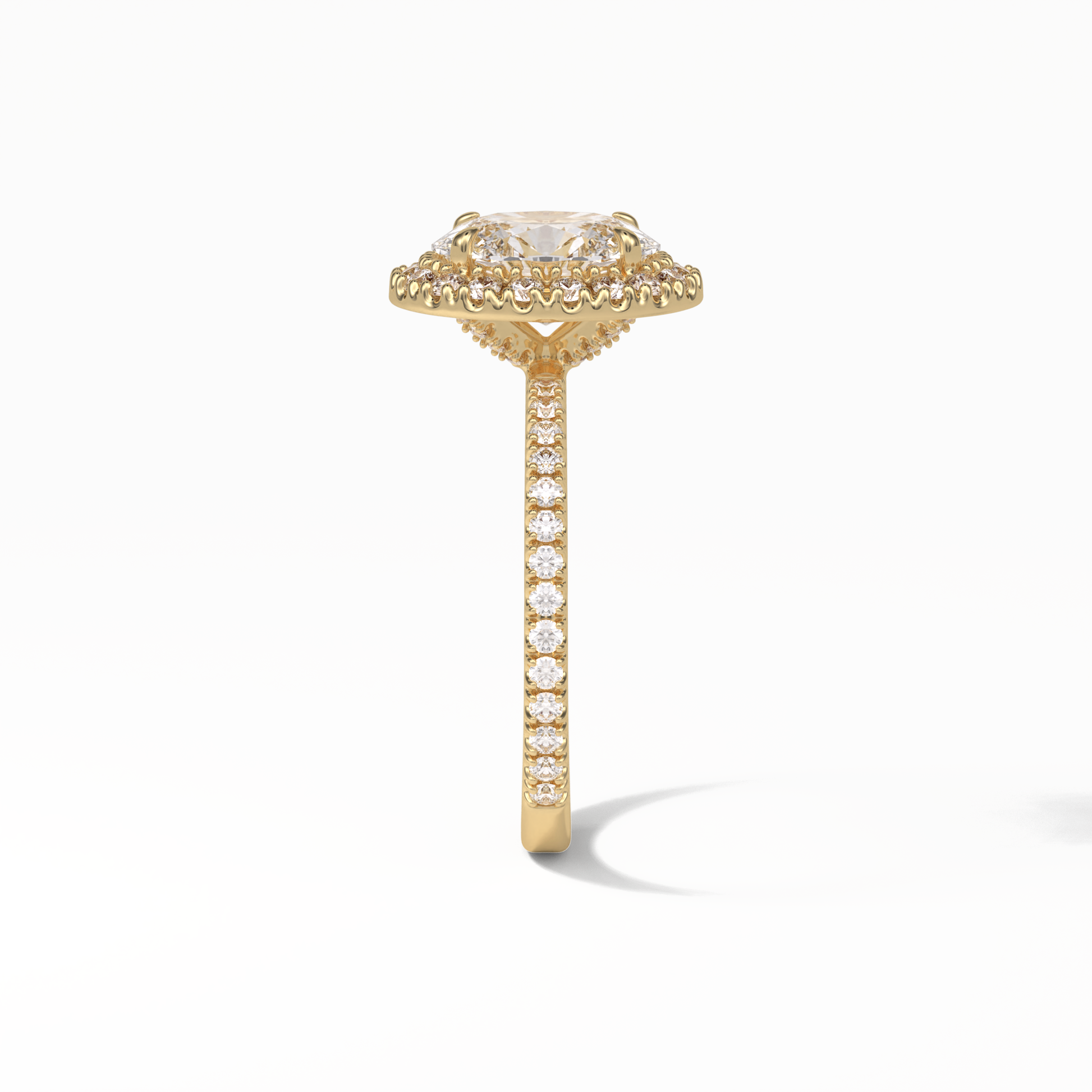 Oval Halo & Pave Lab Grown Diamond Engagement Ring