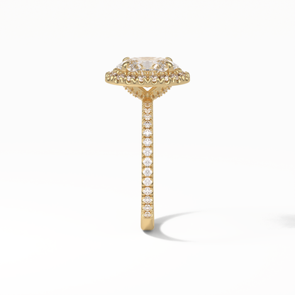 Oval Halo & Pave Lab Grown Diamond Engagement Ring