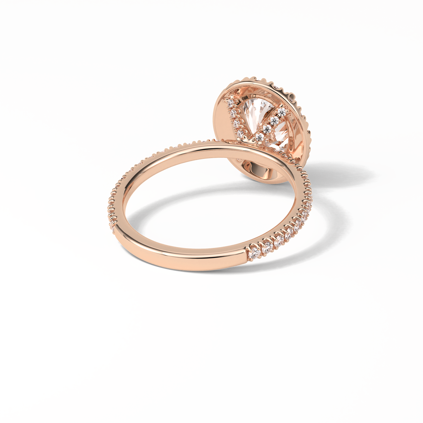 Oval Halo & Pave Lab Grown Diamond Engagement Ring