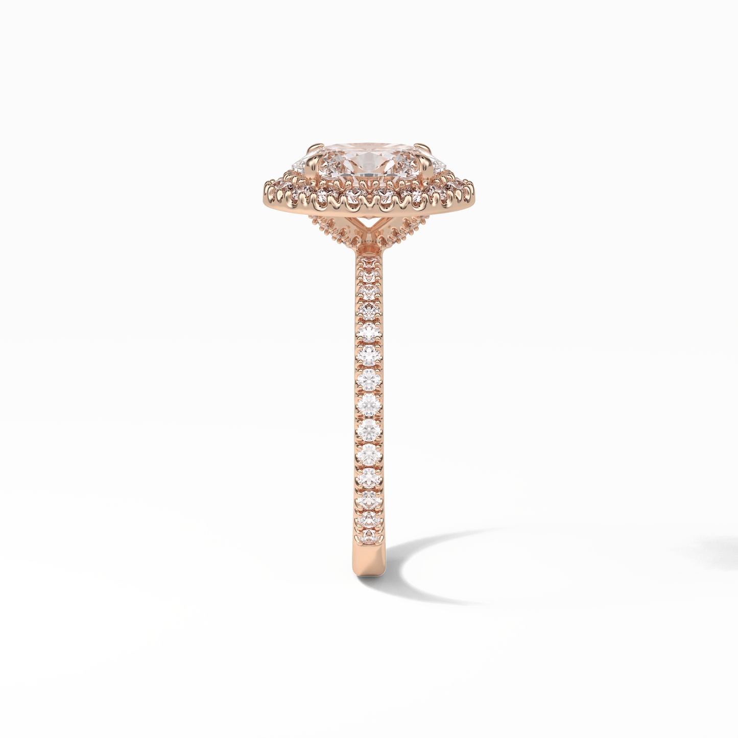 Oval Halo & Pave Lab Grown Diamond Engagement Ring