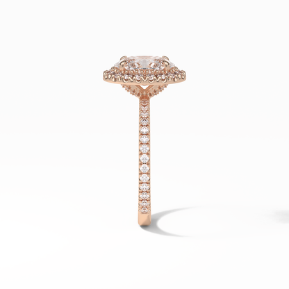Oval Halo & Pave Lab Grown Diamond Engagement Ring