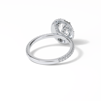 Oval Halo & Pave Lab Grown Diamond Engagement Ring