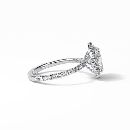 Oval Halo & Pave Lab Grown Diamond Engagement Ring