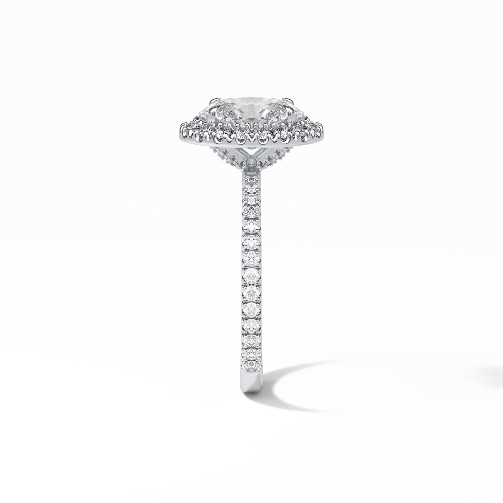 Oval Halo & Pave Lab Grown Diamond Engagement Ring