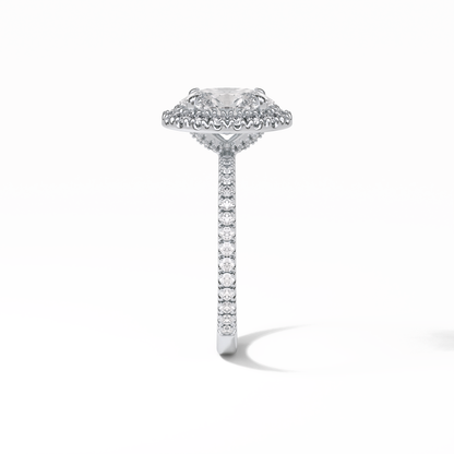 Oval Halo & Pave Lab Grown Diamond Engagement Ring