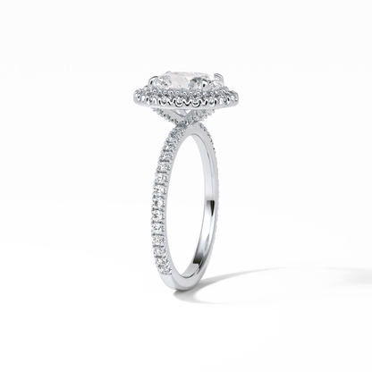 Oval Halo & Pave Lab Grown Diamond Engagement Ring