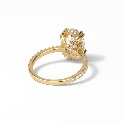 Oval Hidden Halo & Pave Lab Grown Diamond Engagement Ring