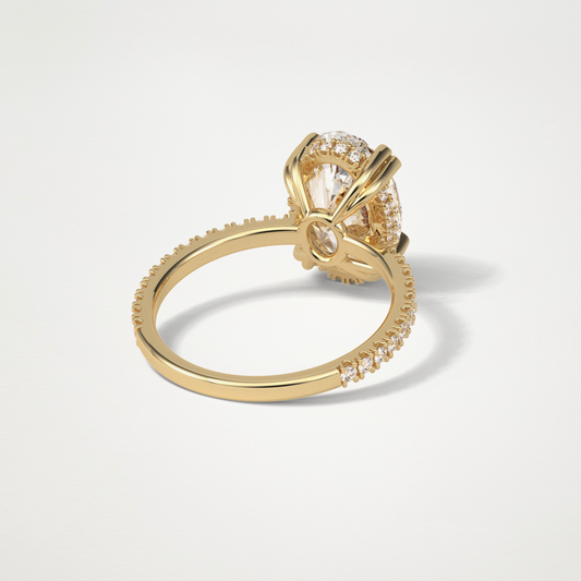 Oval Hidden Halo & Pave Lab Grown Diamond Engagement Ring
