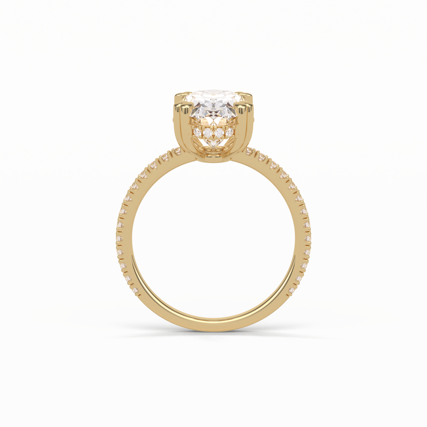 Oval Hidden Halo & Pave Lab Grown Diamond Engagement Ring