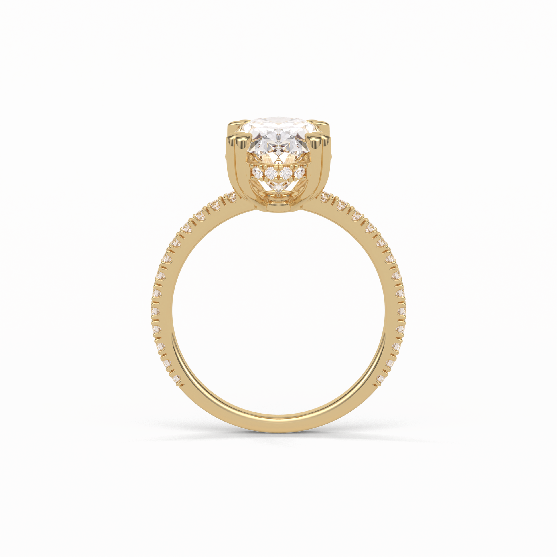 Oval Hidden Halo & Pave Lab Grown Diamond Engagement Ring