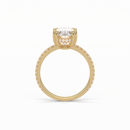 Oval Hidden Halo & Pave Lab Grown Diamond Engagement Ring