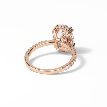 Oval Hidden Halo & Pave Lab Grown Diamond Engagement Ring