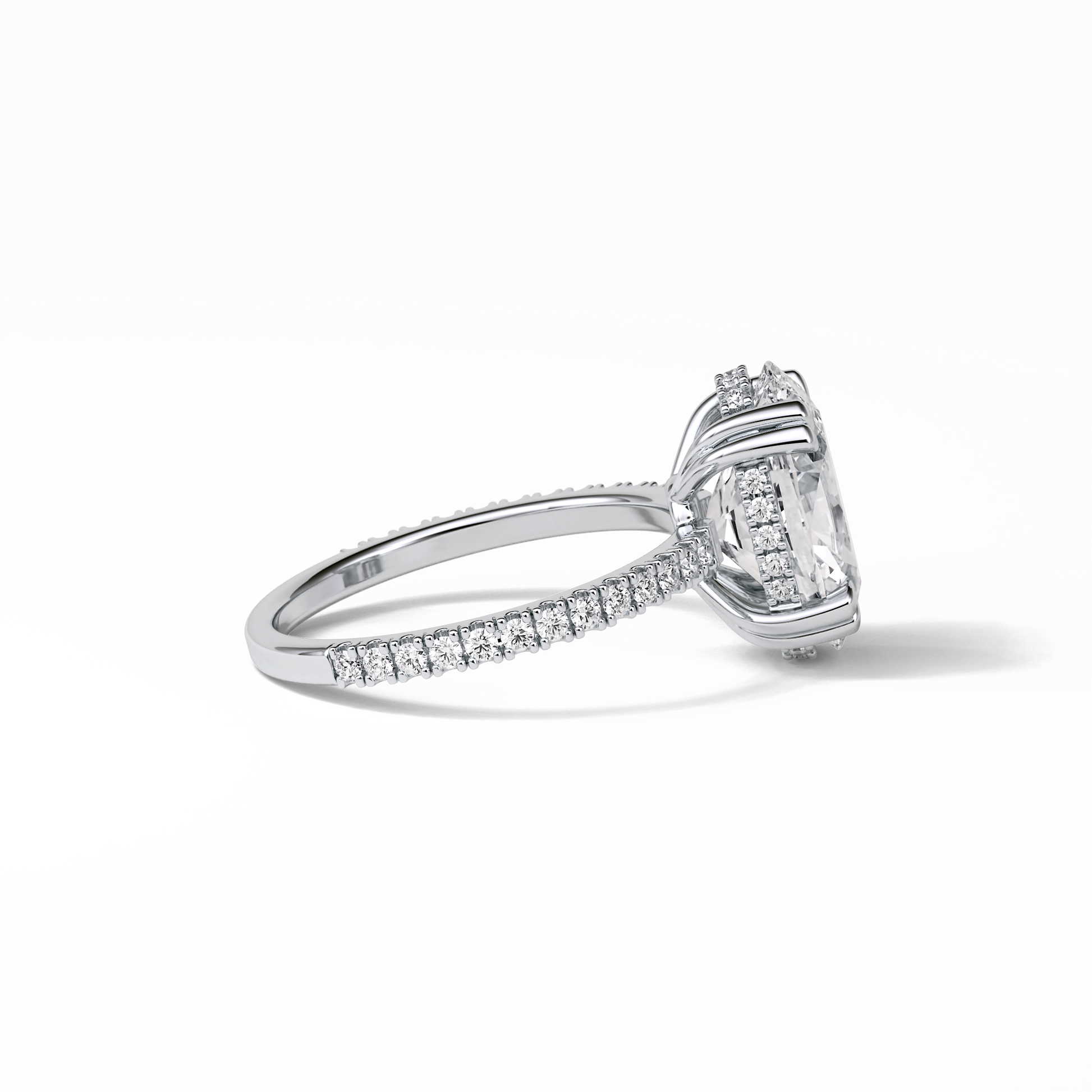 Oval Hidden Halo & Pave Lab Grown Diamond Engagement Ring