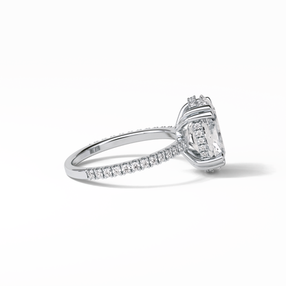 Oval Hidden Halo & Pave Lab Grown Diamond Engagement Ring