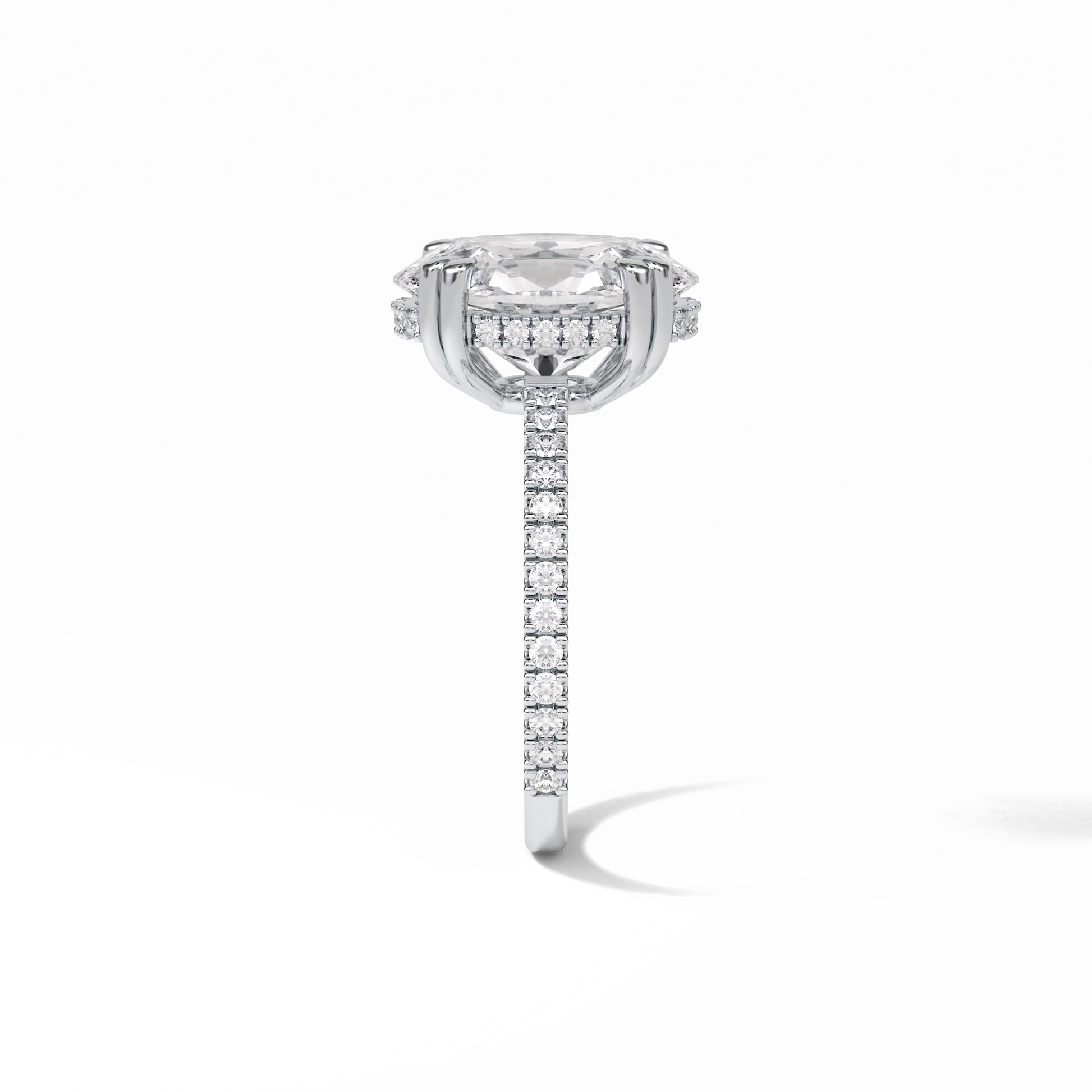 Oval Hidden Halo & Pave Lab Grown Diamond Engagement Ring