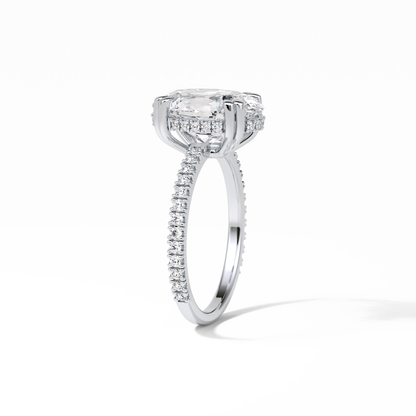 Oval Hidden Halo & Pave Lab Grown Diamond Engagement Ring