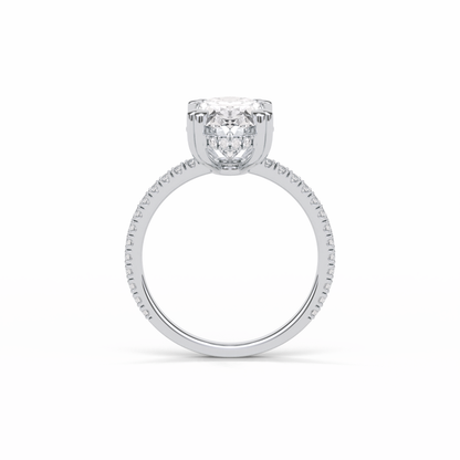 Oval Hidden Halo & Pave Lab Grown Diamond Engagement Ring