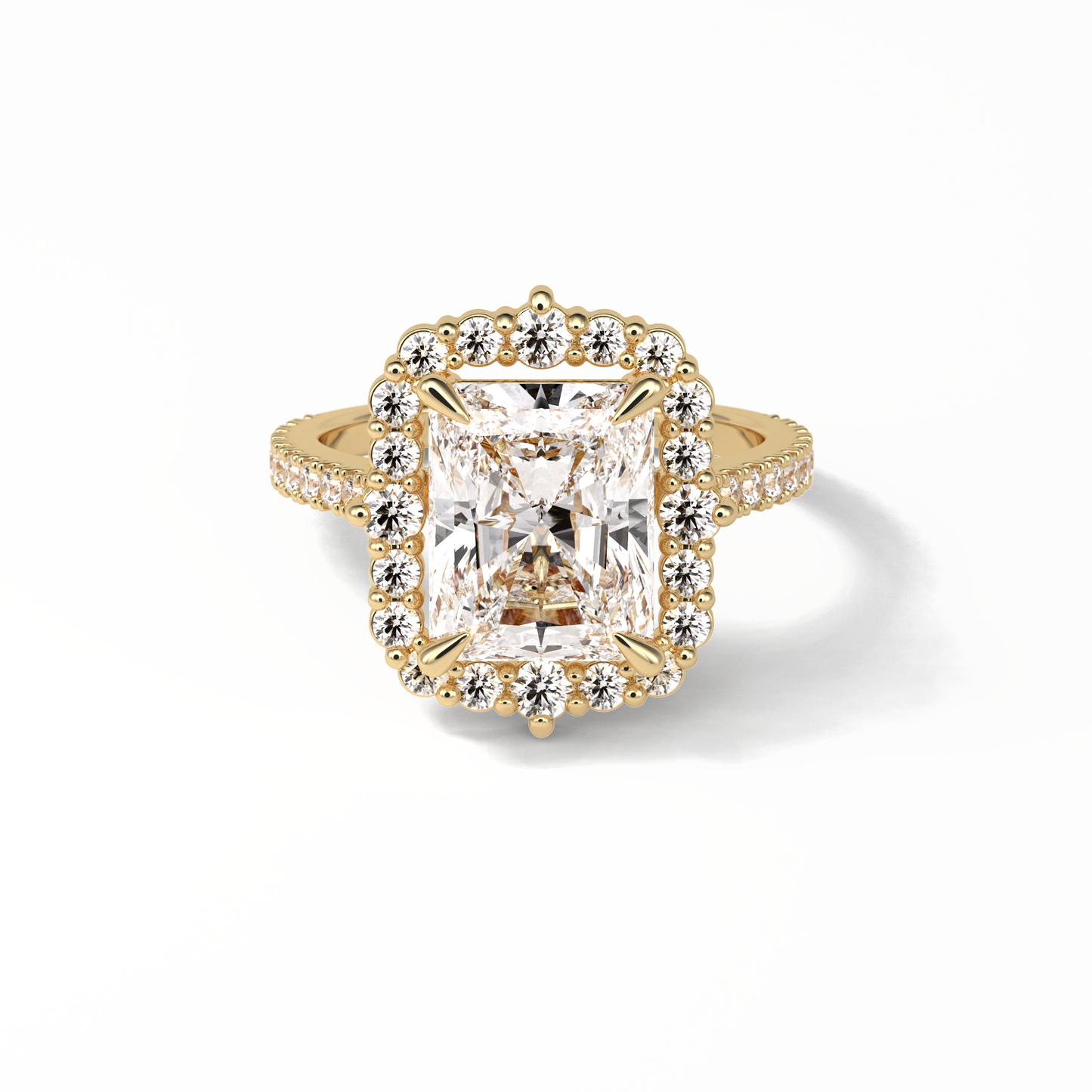 Radiant Halo & Pave Lab Grown Diamond Engagement Ring