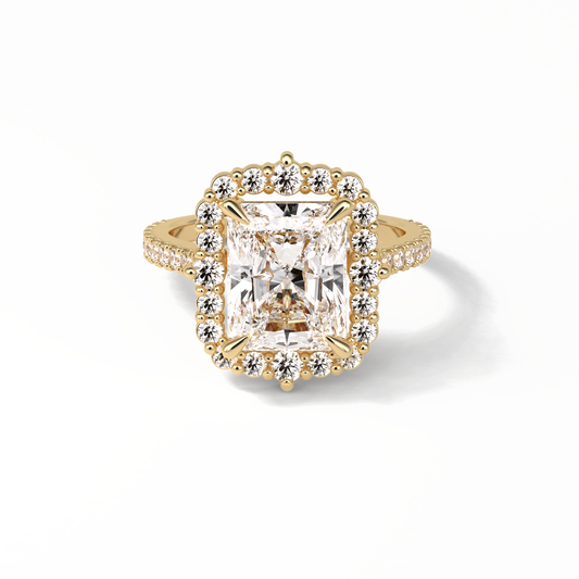 Radiant Halo & Pave Lab Grown Diamond Engagement Ring