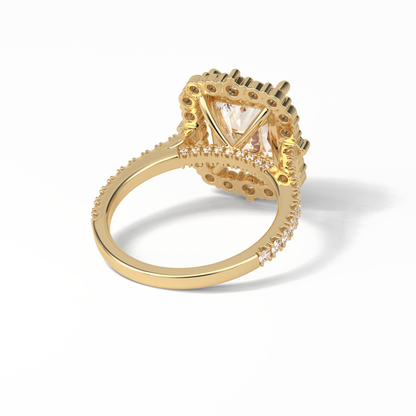 Radiant Halo & Pave Lab Grown Diamond Engagement Ring