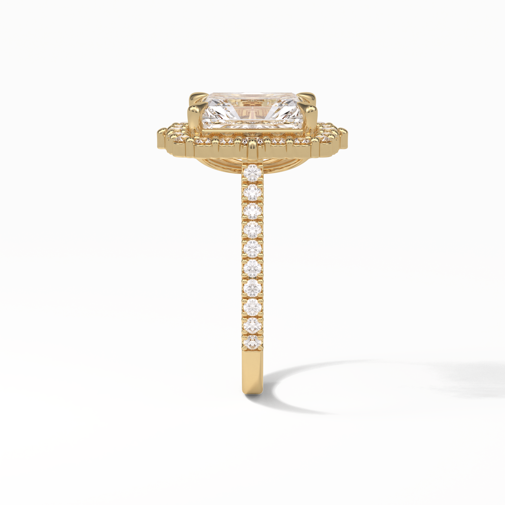 Radiant Halo & Pave Lab Grown Diamond Engagement Ring