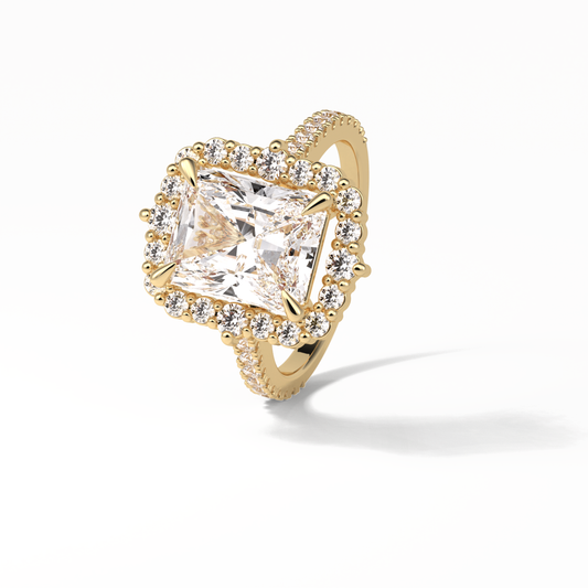 Radiant Halo & Pave Lab Grown Diamond Engagement Ring