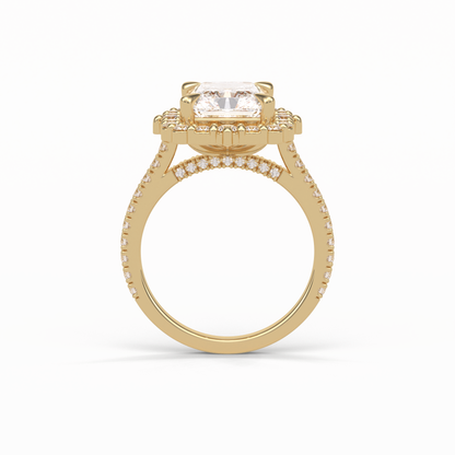 Radiant Halo & Pave Lab Grown Diamond Engagement Ring