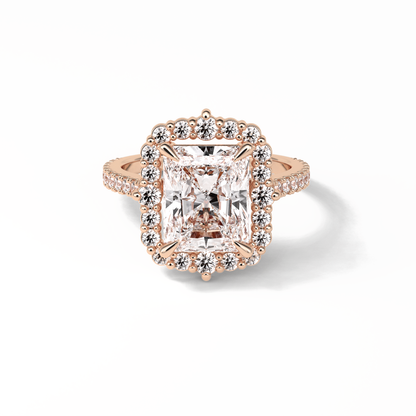 Radiant Halo & Pave Lab Grown Diamond Engagement Ring
