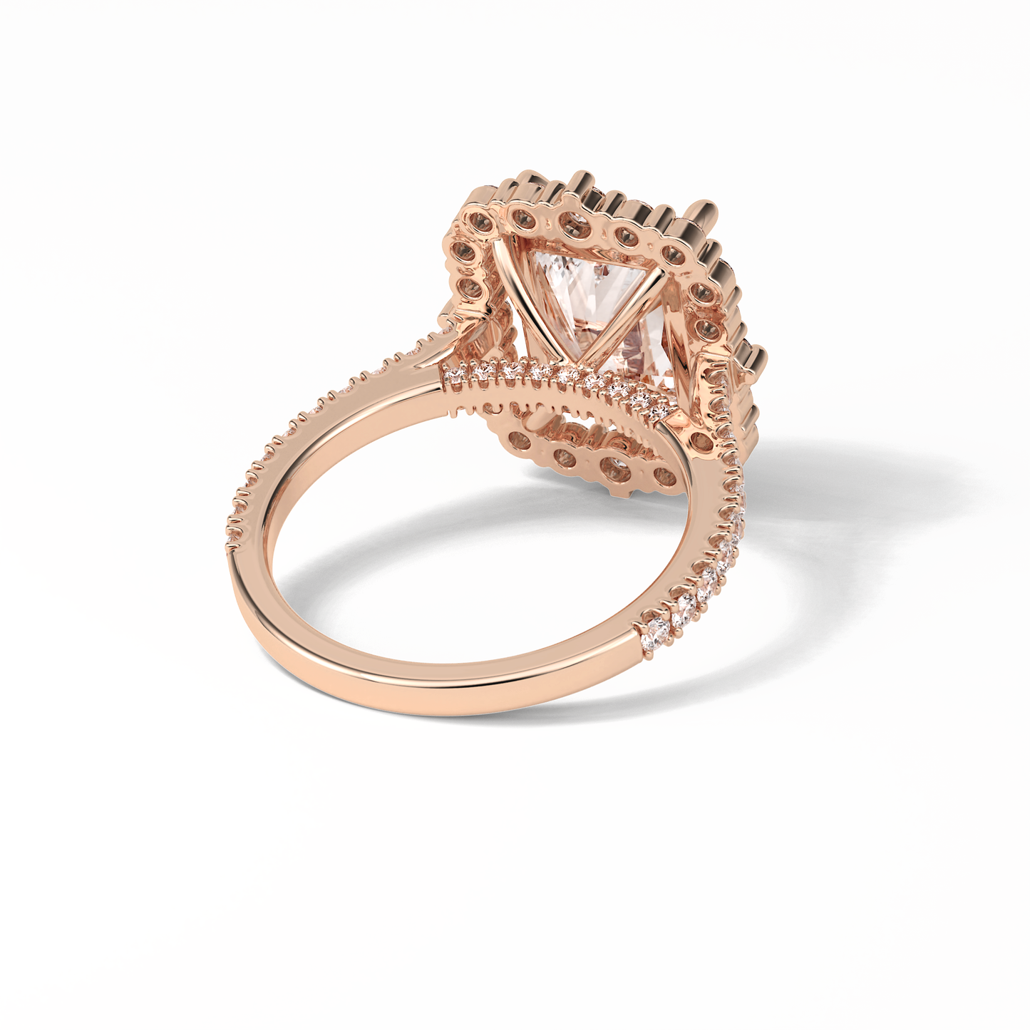 Radiant Halo & Pave Lab Grown Diamond Engagement Ring