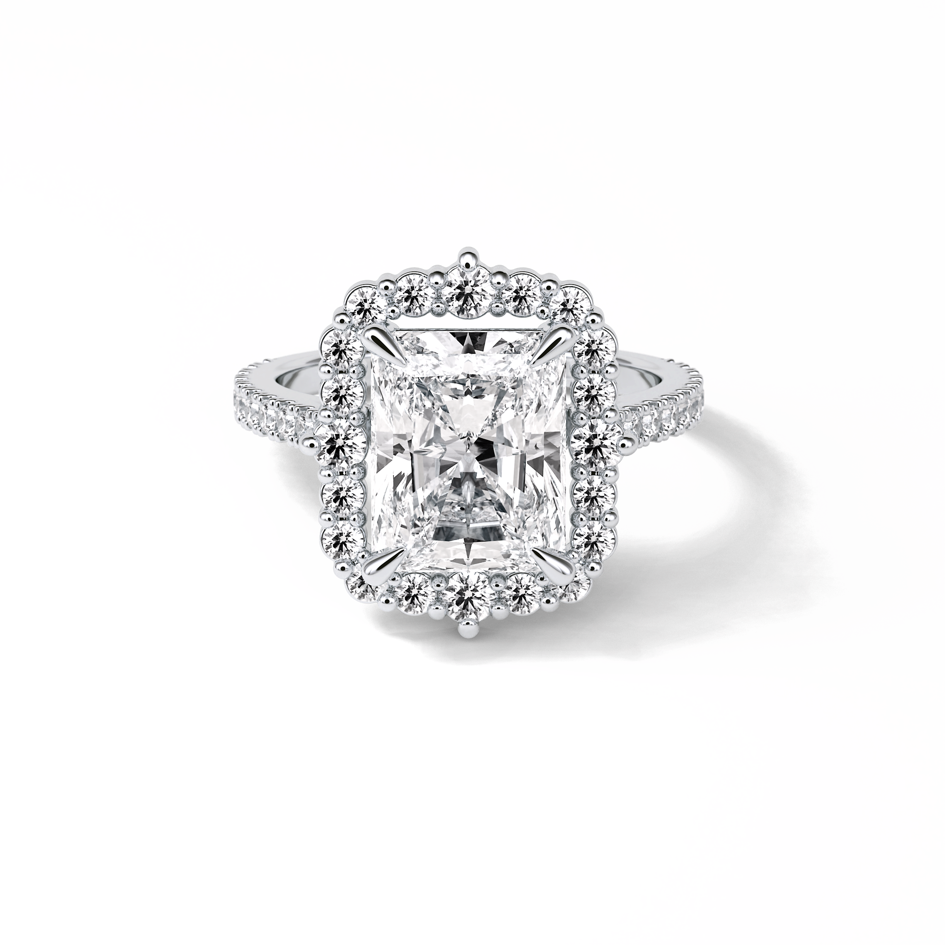 Radiant Halo & Pave Lab Grown Diamond Engagement Ring