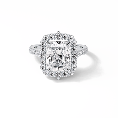 Radiant Halo & Pave Lab Grown Diamond Engagement Ring