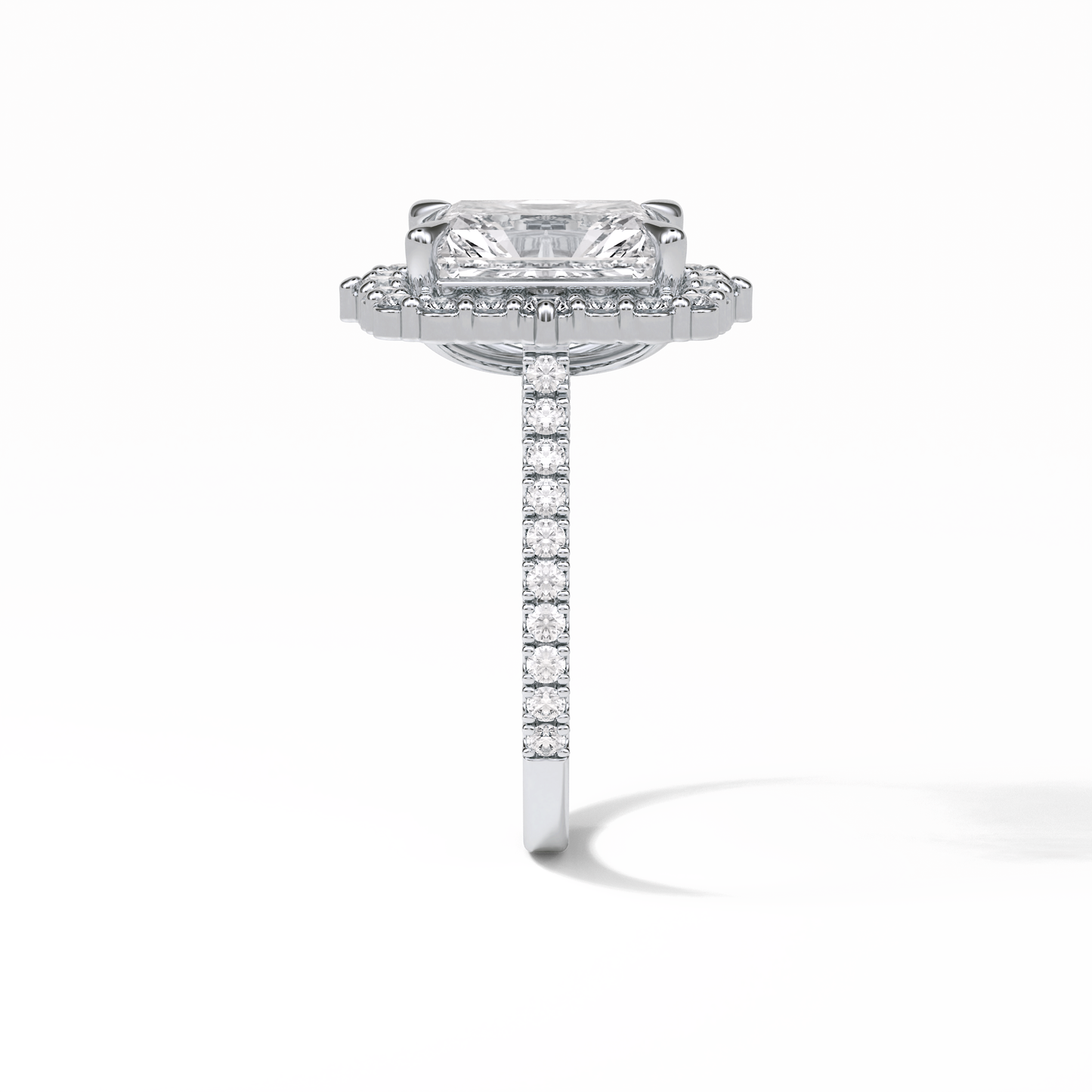 Radiant Halo & Pave Lab Grown Diamond Engagement Ring