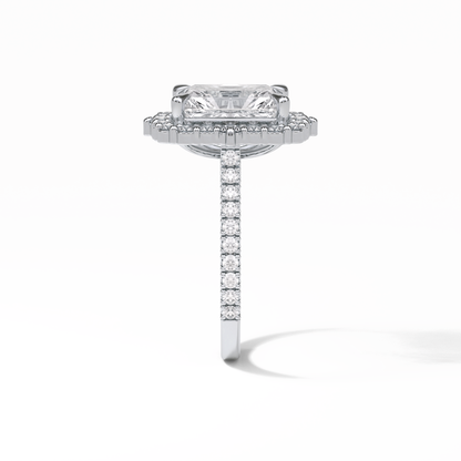 Radiant Halo & Pave Lab Grown Diamond Engagement Ring
