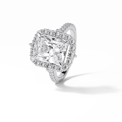 Radiant Halo & Pave Lab Grown Diamond Engagement Ring