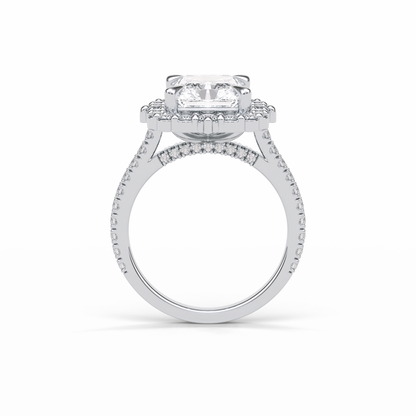 Radiant Halo & Pave Lab Grown Diamond Engagement Ring