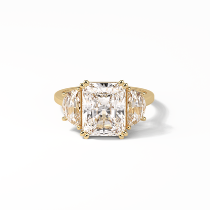Radiant Three Stone Lab Grown Diamond Engagement Ring