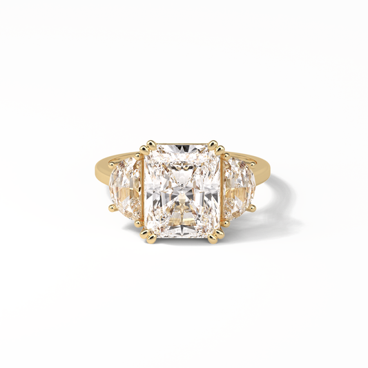 Radiant Three Stone Lab Grown Diamond Engagement Ring