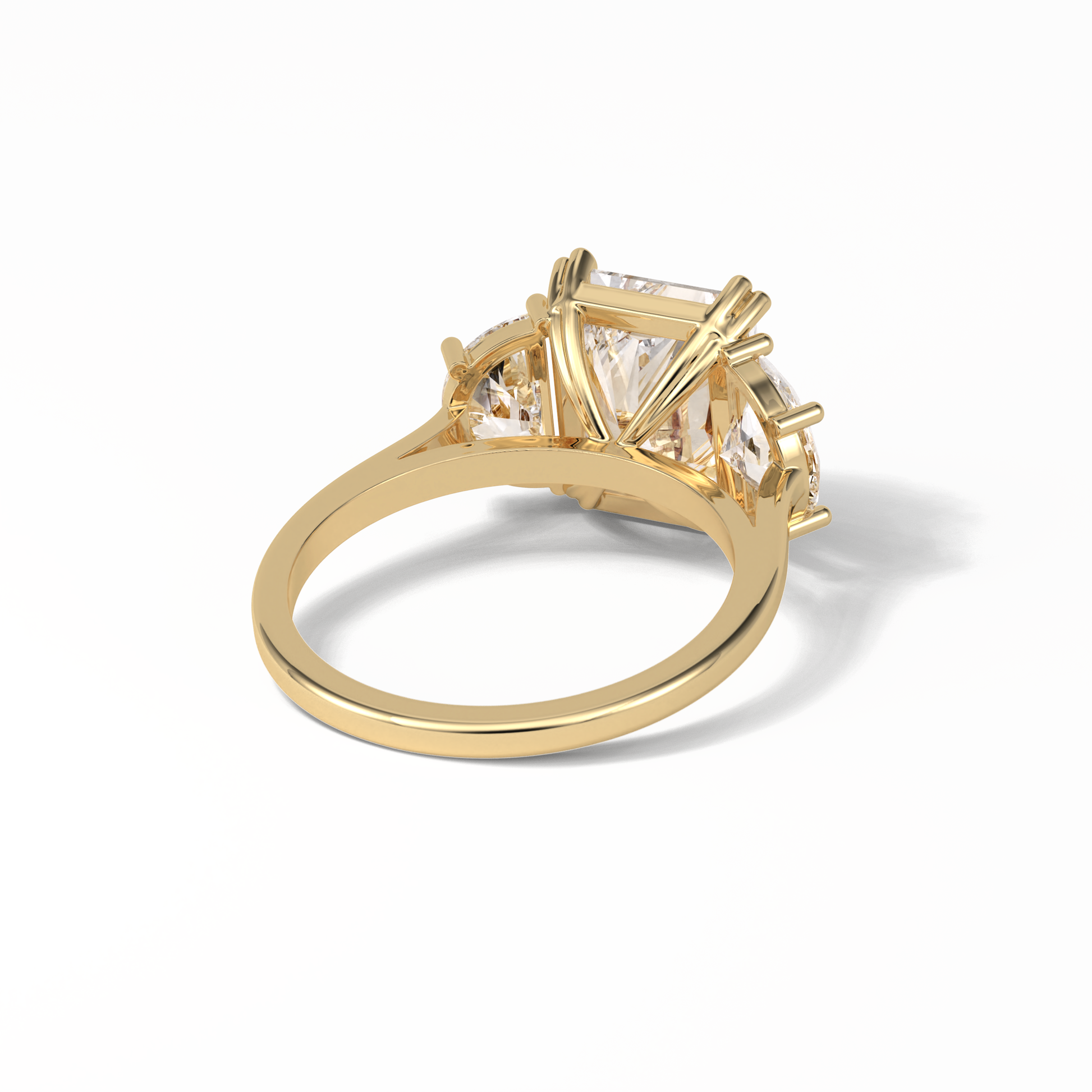 Radiant Three Stone Lab Grown Diamond Engagement Ring