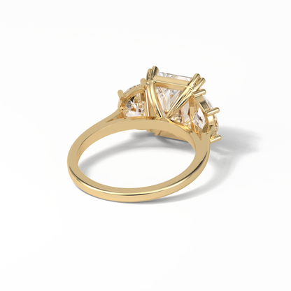 Radiant Three Stone Lab Grown Diamond Engagement Ring