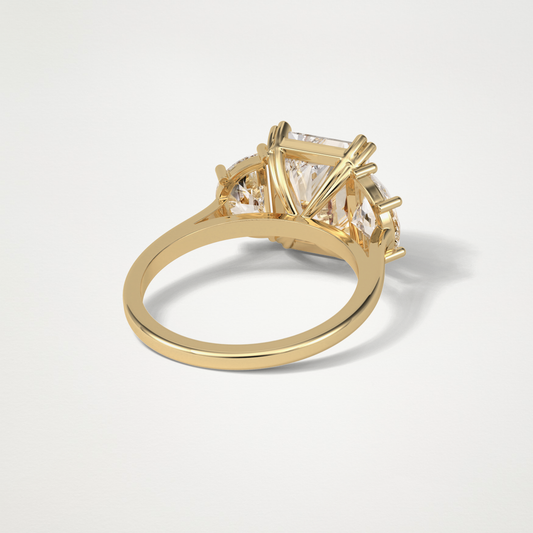 Radiant Three Stone Lab Grown Diamond Engagement Ring