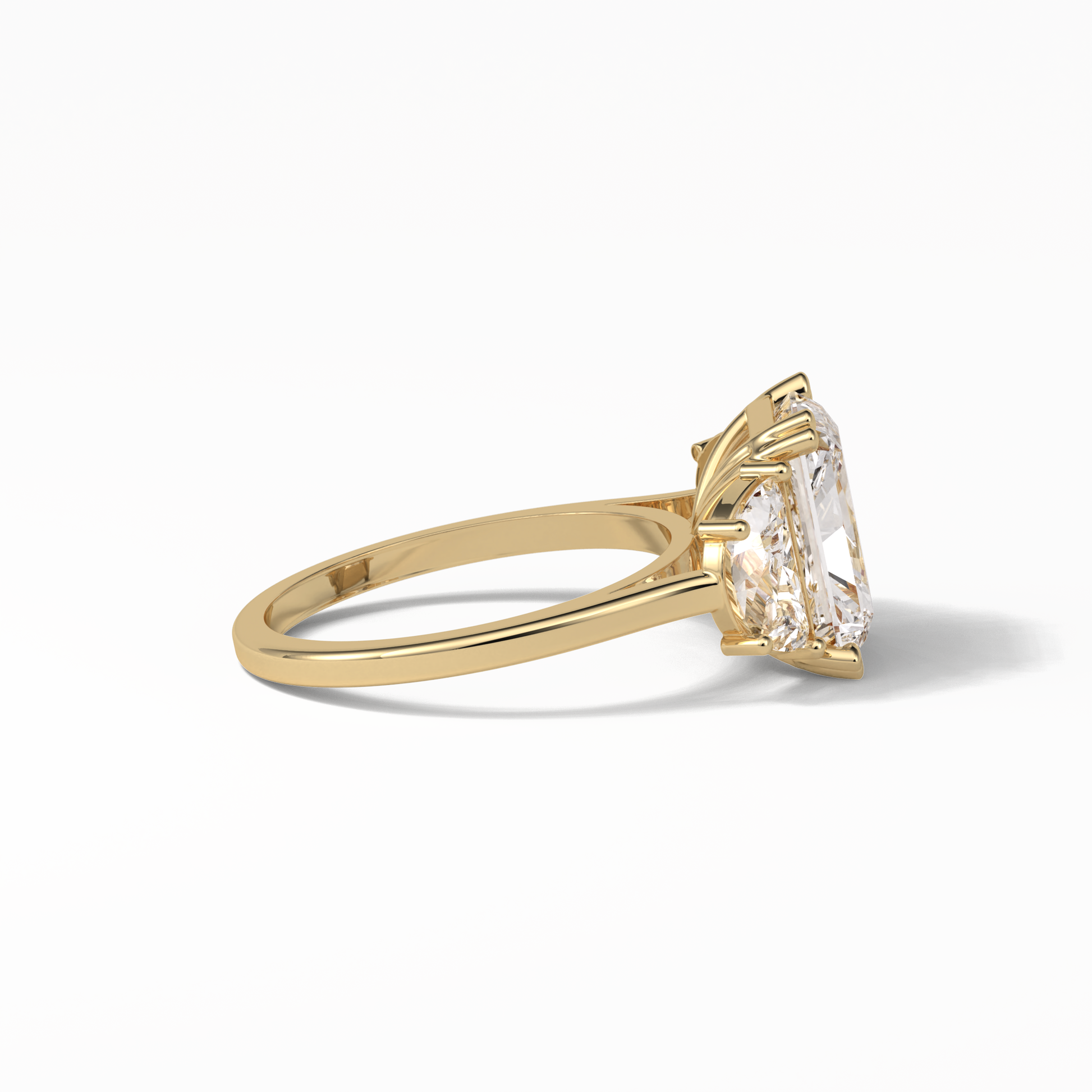 Radiant Three Stone Lab Grown Diamond Engagement Ring