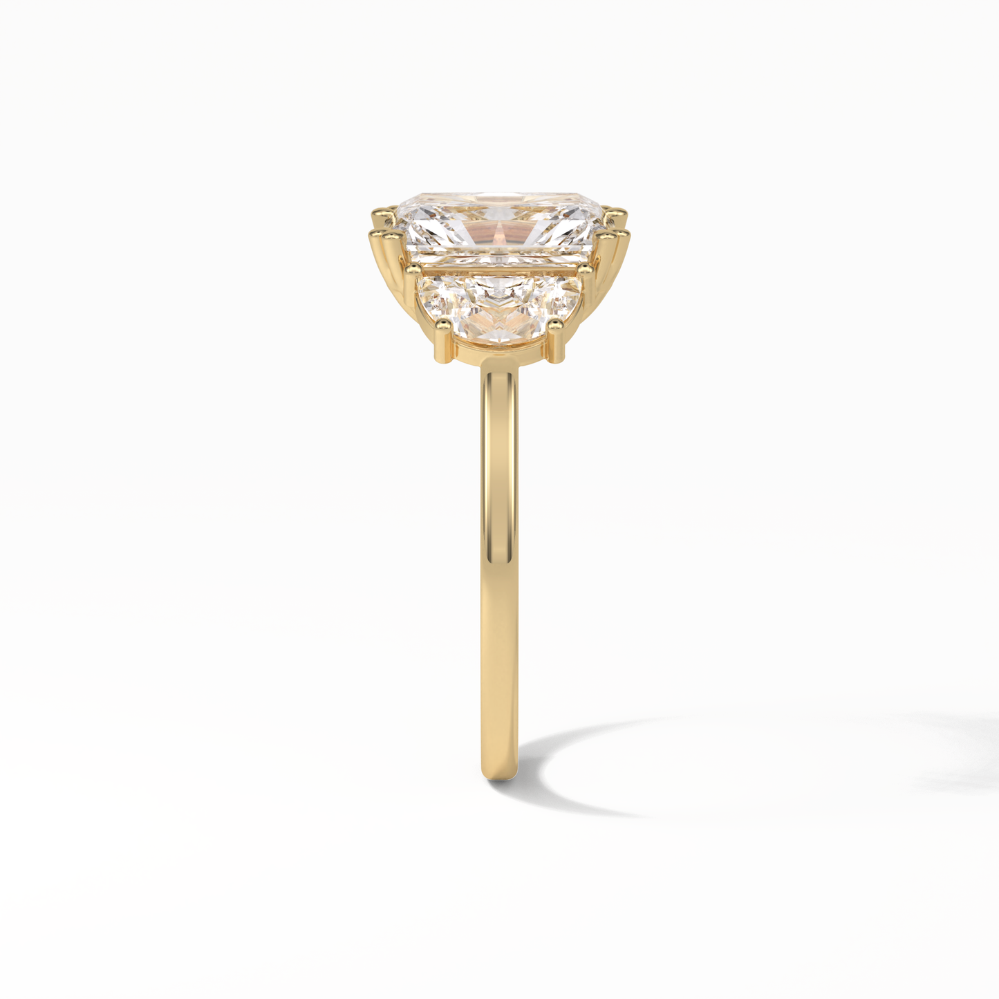 Radiant Three Stone Lab Grown Diamond Engagement Ring