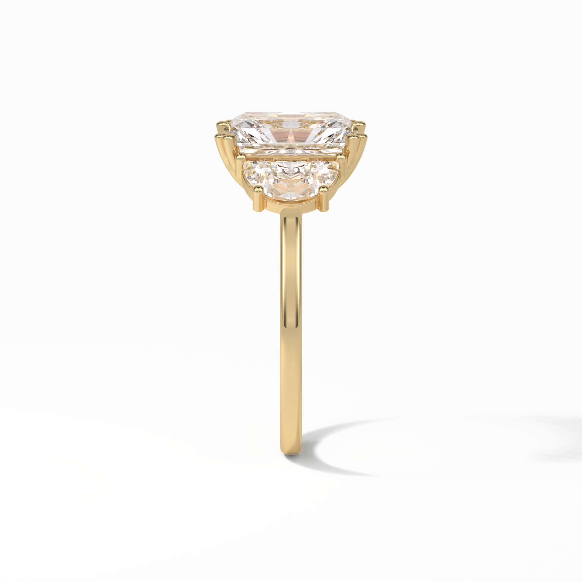 Radiant Three Stone Lab Grown Diamond Engagement Ring