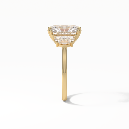 Radiant Three Stone Lab Grown Diamond Engagement Ring