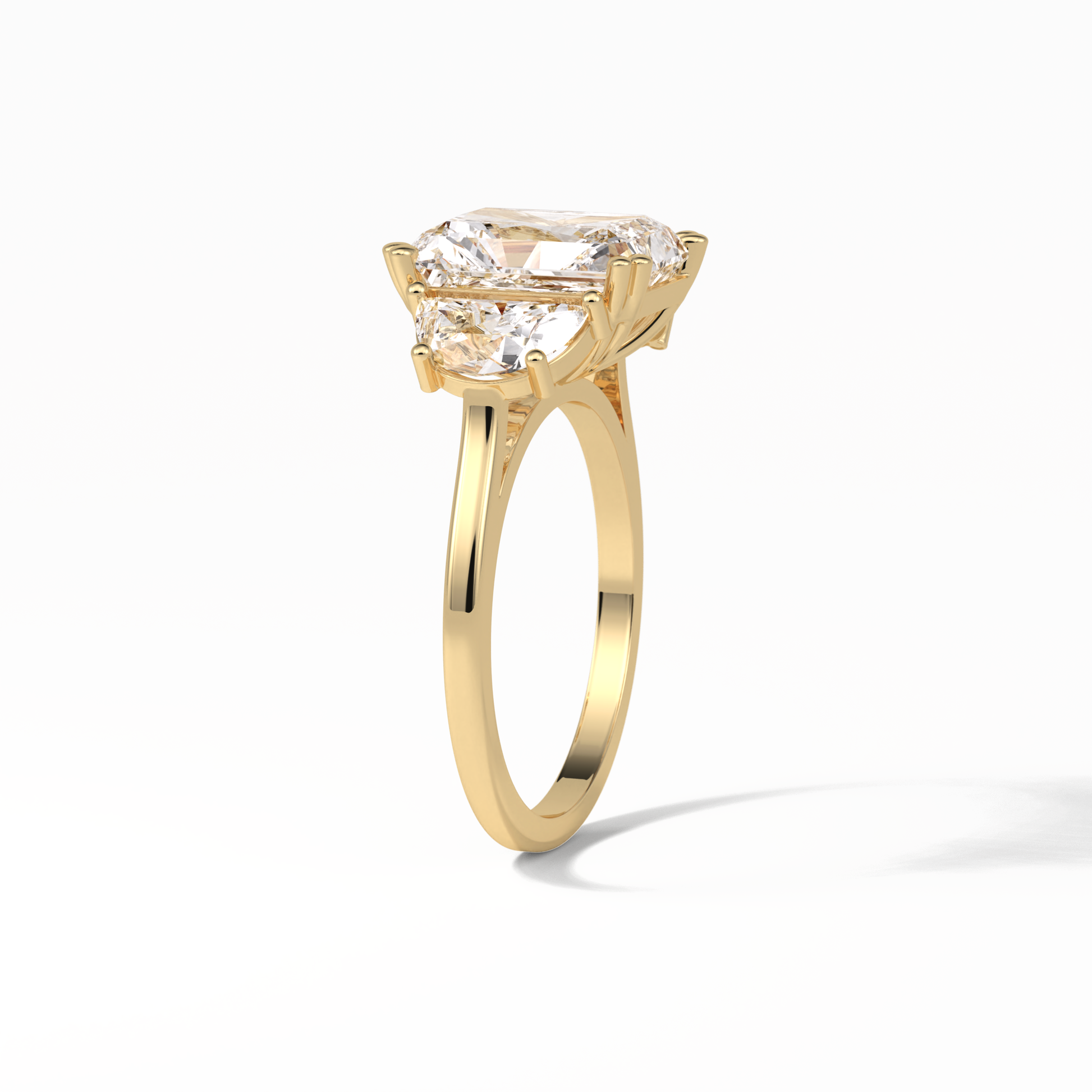 Radiant Three Stone Lab Grown Diamond Engagement Ring
