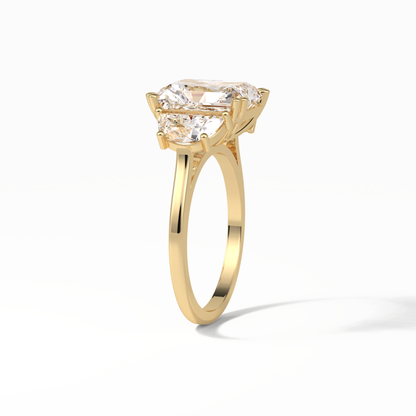 Radiant Three Stone Lab Grown Diamond Engagement Ring