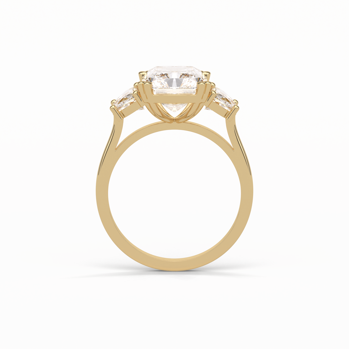 Radiant Three Stone Lab Grown Diamond Engagement Ring