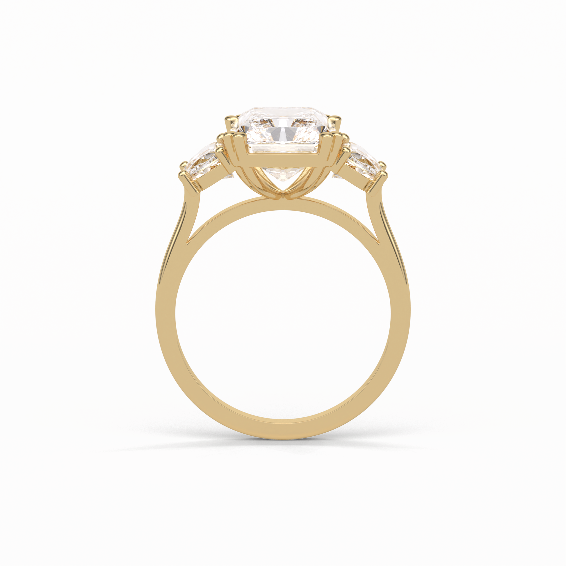 Radiant Three Stone Lab Grown Diamond Engagement Ring