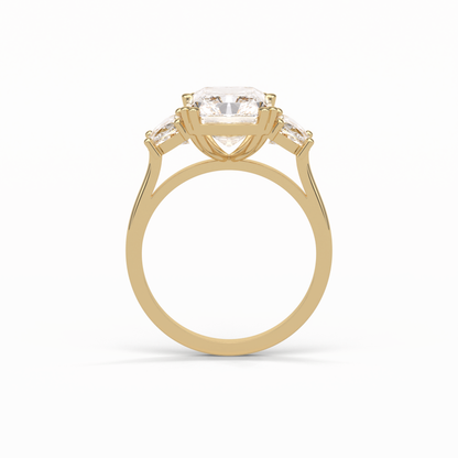 Radiant Three Stone Lab Grown Diamond Engagement Ring